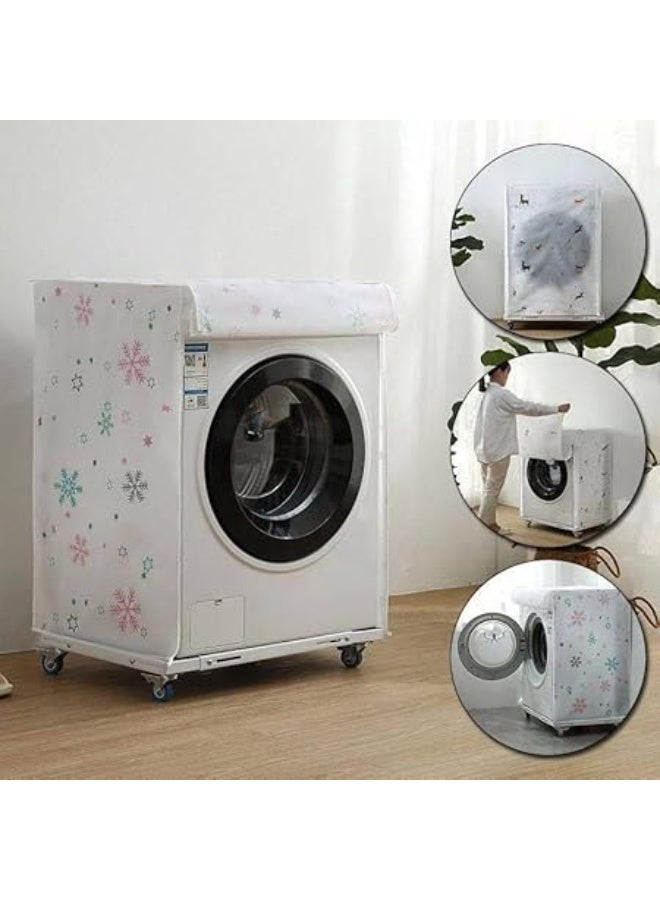 Automatic front-loading washing machine cover made of waterproof vinyl, protective cover for front-loading washing machines measuring 85×60×60 cm – helps protect the washing machine from dust and moisture - Image 4