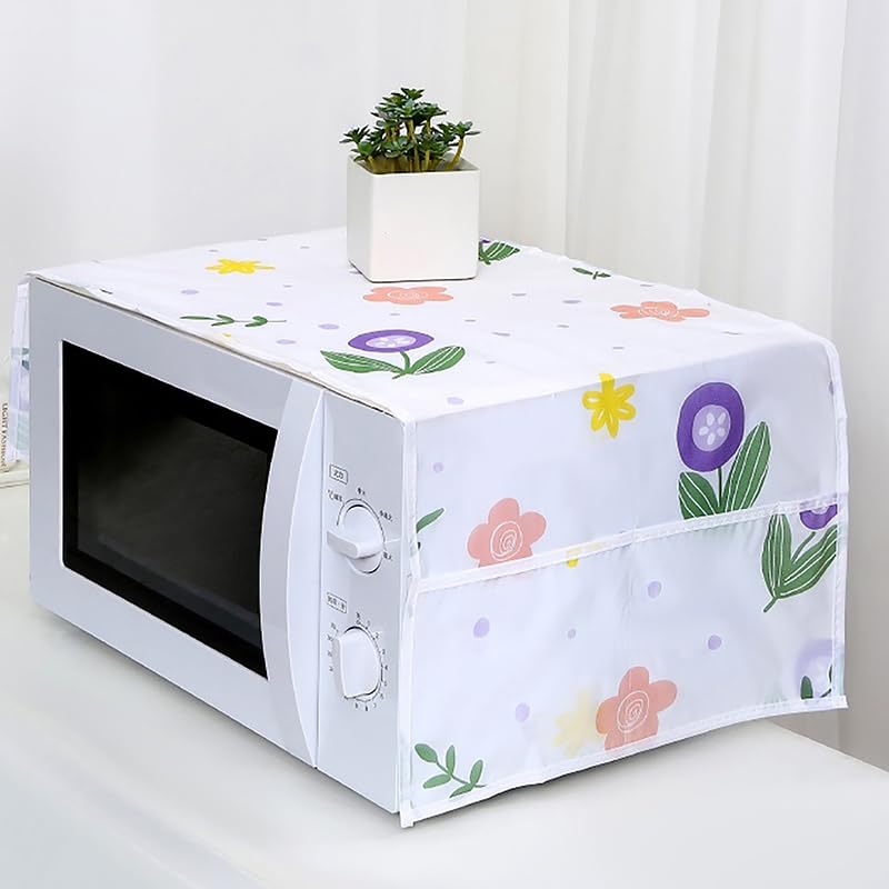 AMEEDARSHAN Microwave Oven Cover with 2 Pouch Dustproof Cloth Cover Microwave Oven Set 1 Pcs Assorted Colour and Design - Image 2