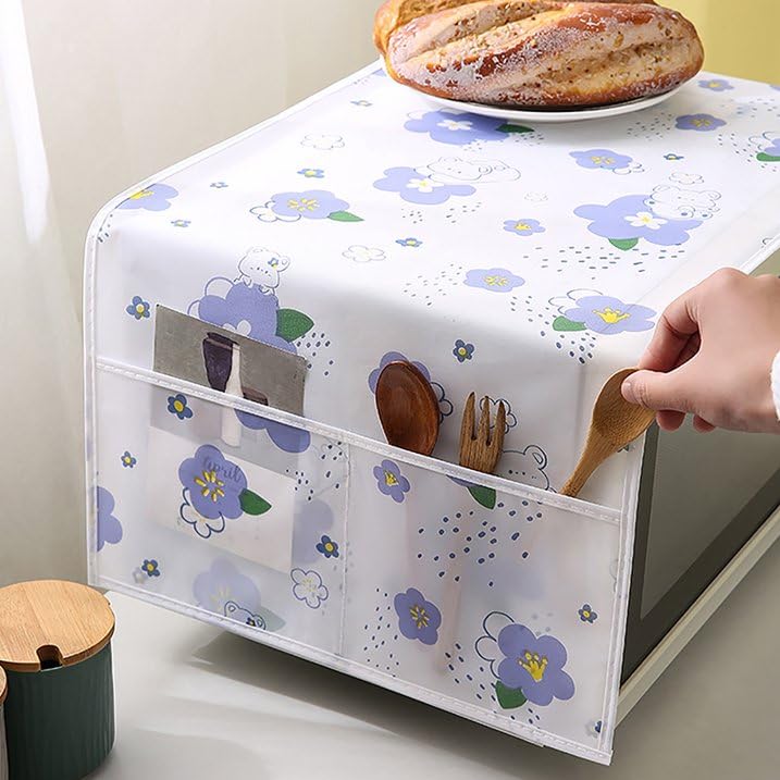 AMEEDARSHAN Microwave Oven Cover with 2 Pouch Dustproof Cloth Cover Microwave Oven Set 1 Pcs Assorted Colour and Design - Image 5