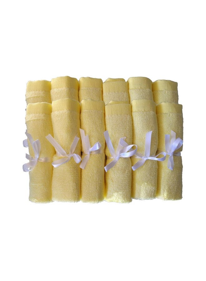 byLora BY LORA Soft Face Cloths for Newborn, Absorbent Bath Face Towels, Baby Wipes, Burp Cloths or Face Towels, 12-Pack, Yellow - Image 1