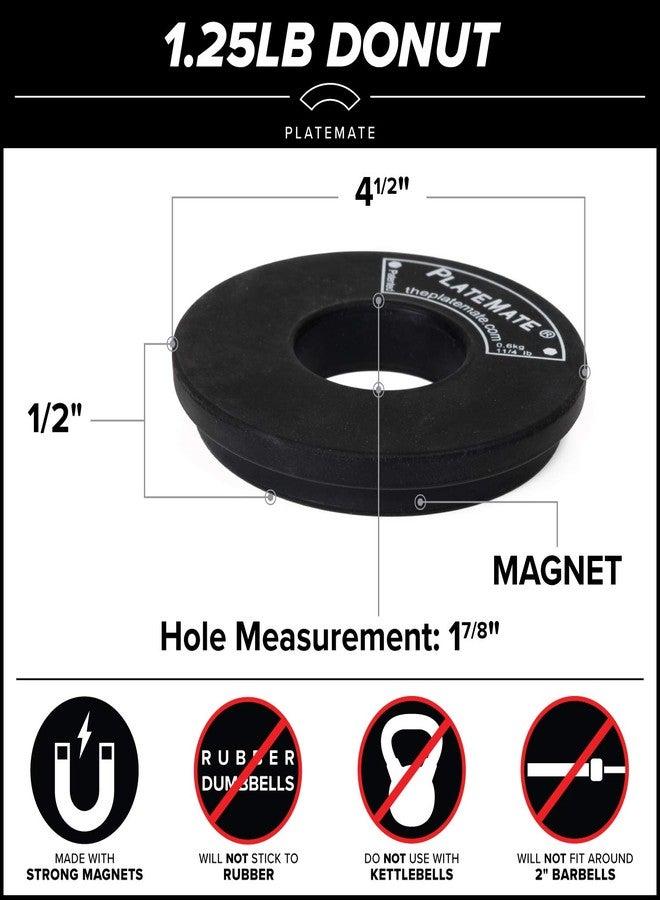 PlateMate Micro Loading 1.25 Pound Donut Weight Plate - 1 Pair - Image 2