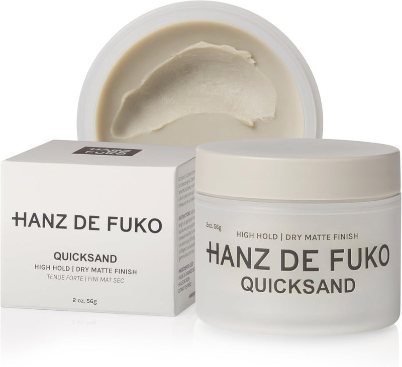 hanz de fuko Quicksand – Premium Men’s Hair Styling Wax & Dry Shampoo Combo – High Hold, Ultra Matte Finish – Certified Organic Ingredients, 2 oz. - Image 1
