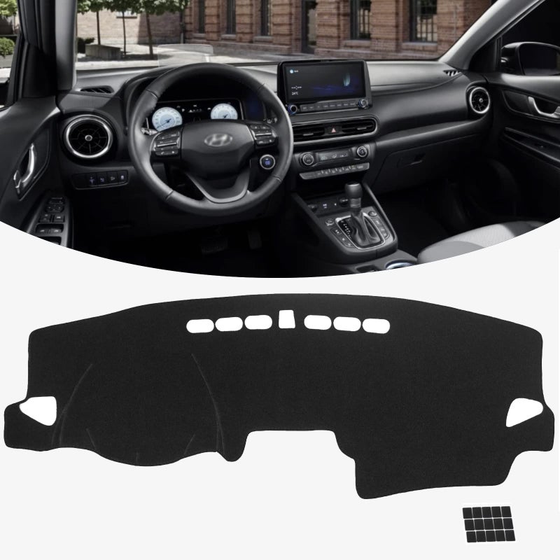 KEYOOG Dashboard Cover Dash Mat Fit for Hyundai Kona 20232018 Without HUD ModelsCar Dash Board Mat AntiGlare CarpetNonSlip Pad Sunshield Protector Black