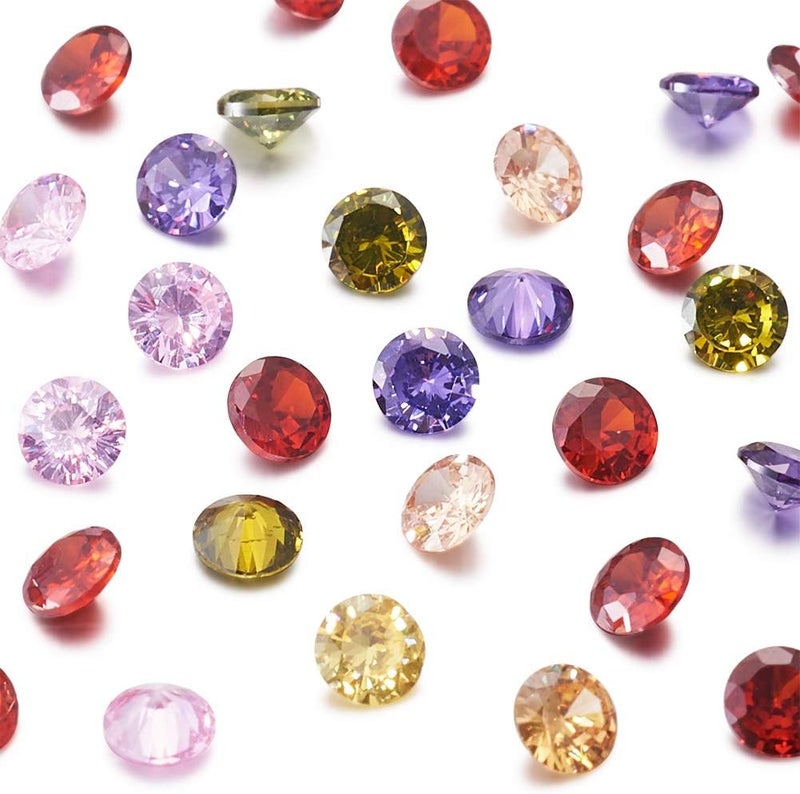 Craftdady 50pcs 4mm Cubic Zirconia Stone Colorful Loose CZ Rhinestone Faceted Cabochons for Earring Bracelet Pendants Jewelry DIY Craft Making - Image 2