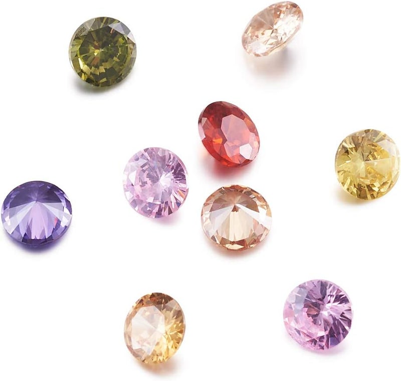 Craftdady 50pcs 4mm Cubic Zirconia Stone Colorful Loose CZ Rhinestone Faceted Cabochons for Earring Bracelet Pendants Jewelry DIY Craft Making - Image 1