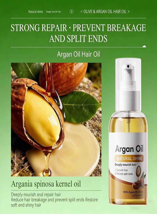 Grospe Olive & Argan Oil Hair Oil Set for Damaged Hair – 2-in-1 Deep Conditioning Treatment for Dry, Frizzy, Curly Hair – Restore Shine & Softness with Natural Oils – 100ml + 100ml - Image 2
