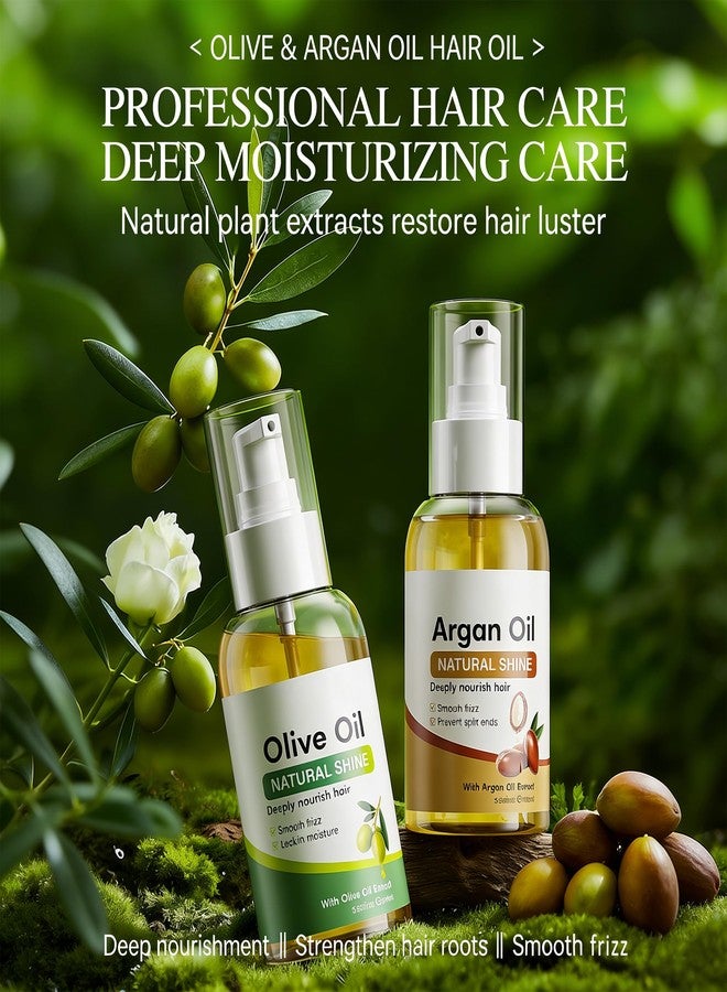 Grospe Olive & Argan Oil Hair Oil Set for Damaged Hair – 2-in-1 Deep Conditioning Treatment for Dry, Frizzy, Curly Hair – Restore Shine & Softness with Natural Oils – 100ml + 100ml - Image 4