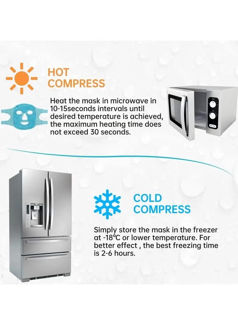 اترجسز سبا الباردة الساخنة قناع الوجه الكامل النوم كيس الثلج يقلل من انتفاخ الوجه الأسود الهالات هلام الخرز ضغط المرأة - Image 5