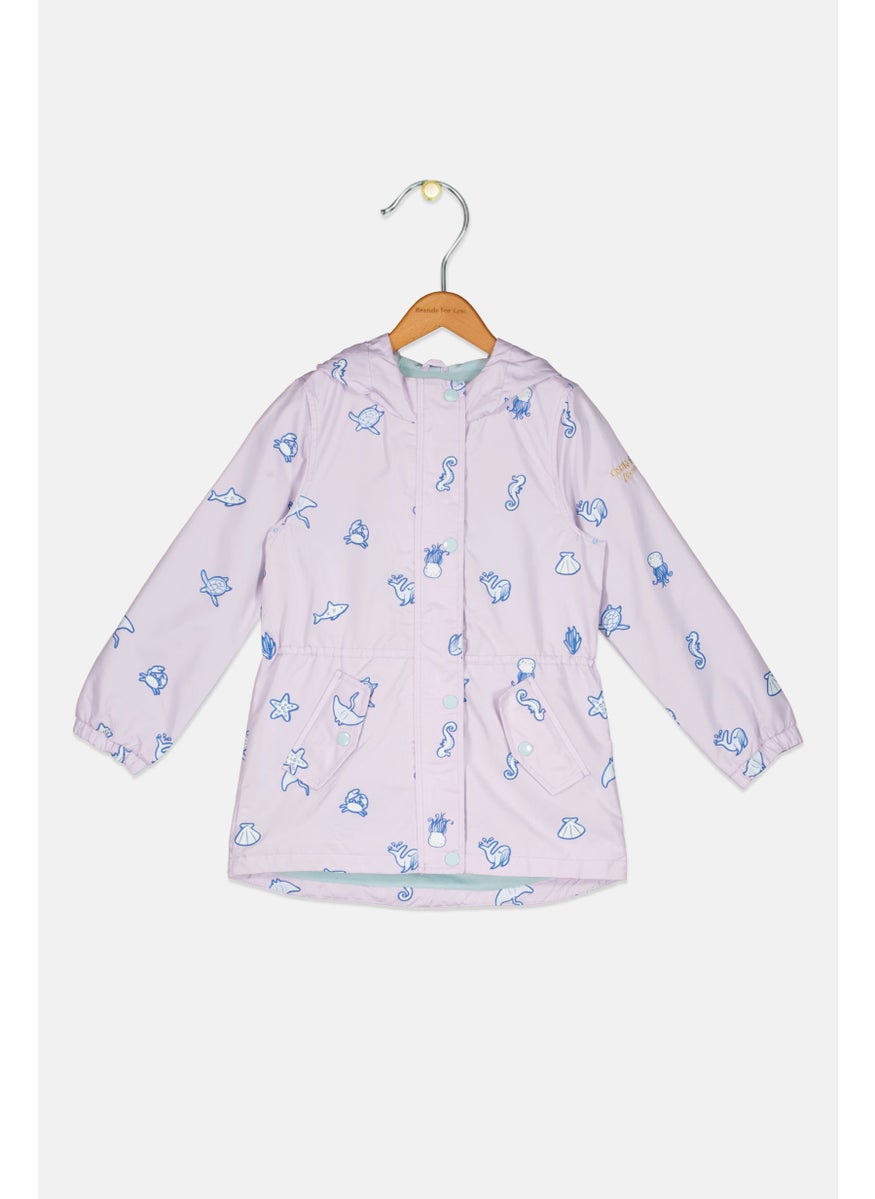 OSHKOSH B'gosh - Kids Girls Allover Print Rain Jacket, Lavender - Image 1
