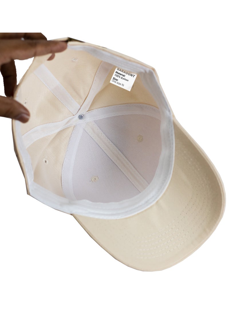 SARAOONT 100% Cotton Putty Baseball Dad Cap - Adjustable Size Hat for Running, Workouts, and Outdoor Activities - Baseball Cap for Men and Women - Image 4