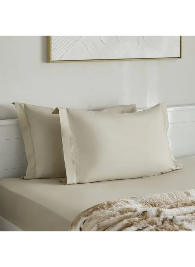 هوم بوكس طقم غطاء وسادة بيركال نقي قطعتين  خيط  سم