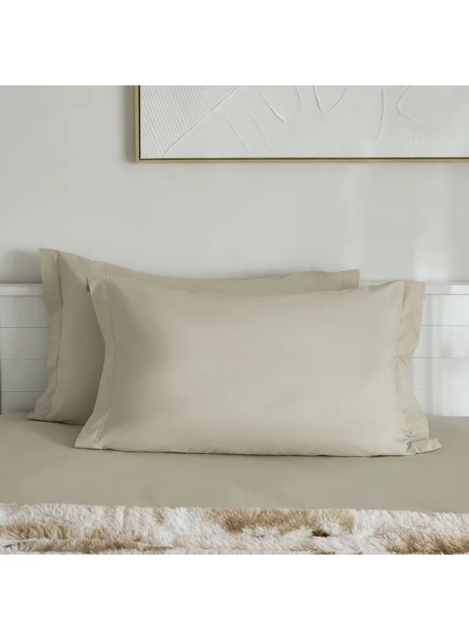 هوم بوكس طقم غطاء وسادة بيركال نقي قطعتين  خيط  سم