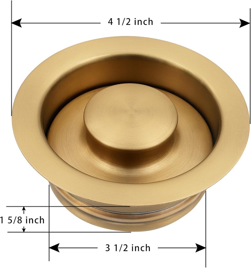 LQS Kitchen Sink Garbage Disposal Flange and Sink Stopper, fit 3-1/2 Inch Standard Sink Drain Hole Color Golden - Image 3