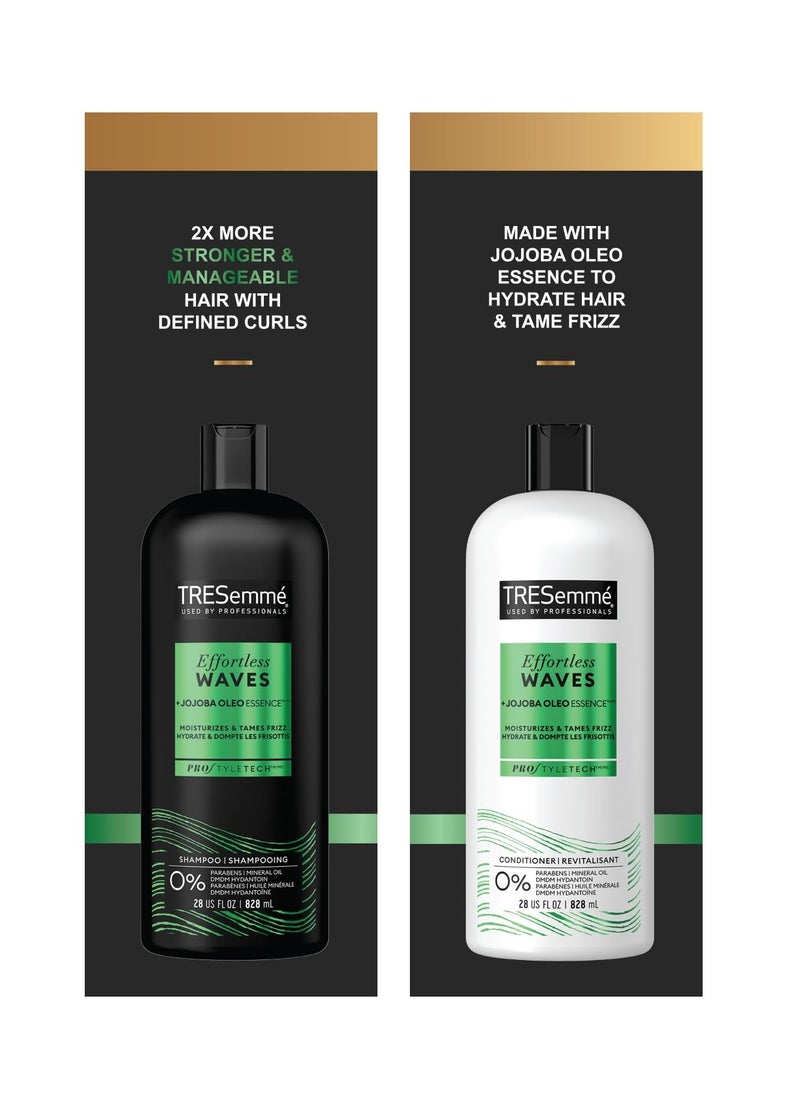 TRESemmé TRESemmé Shampoo and Conditioner, Effortless Waves – Wavy Hair Products for Frizz Control, Shiny Hair, and Wave Definition, 28 Oz Ea  - Image 2