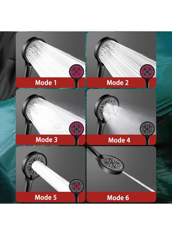 نظام دش أمطار أسود 6 في 1 مع دش يدوي مزدوج - Image 4
