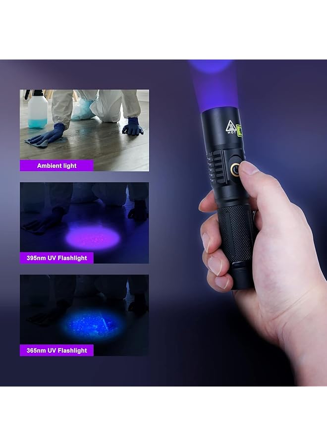 KASTWAVE 20W Rechargeable UV Flashlight 365nm UV Light for Pet Urine Detection Resin Curing Ringworm & Fluorescent 2 Modes Mini LED Ultraviolet Light with Filter Waterproof - Image 3