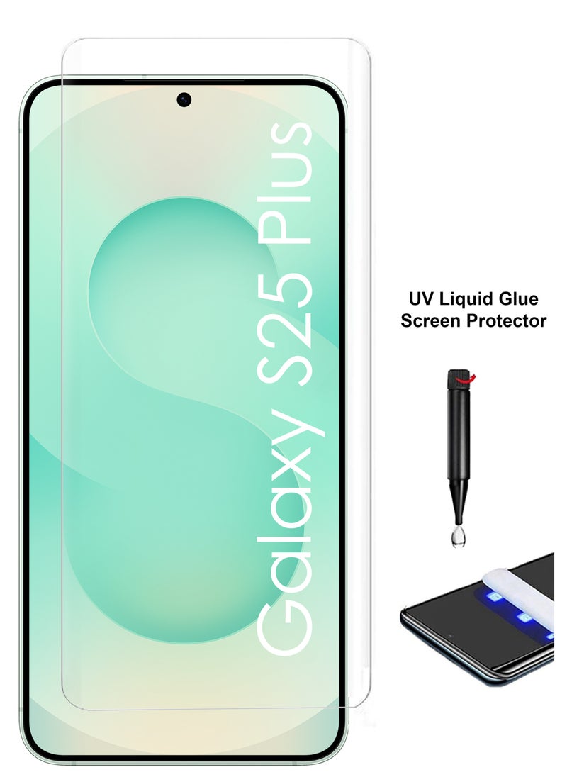 Generic - For Samsung Galaxy S25 Plus Screen Protector – UV Liquid Glue Full Screen Edge to Edge Tempered Glass Screen Protector, High Transparency, Delicate Touch, Anti-Explosion, Smooth Arc Edges. - Image 1