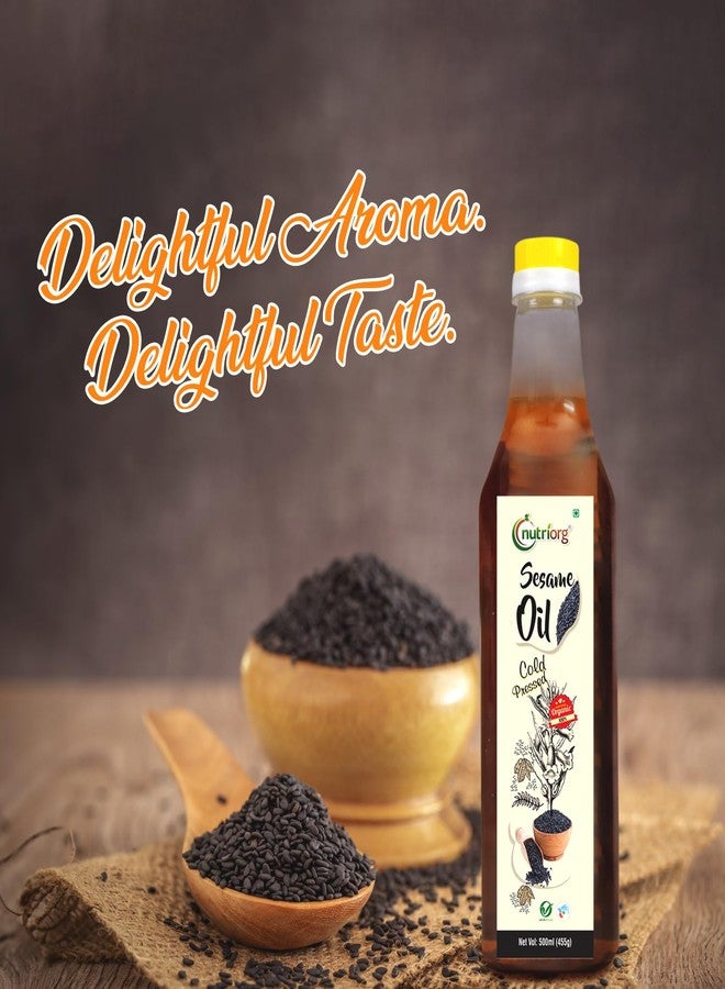 Nutriorg Organic Cold Pressed Black Sesame Oil 1Ltr | Kachi Ghani | Wood Pressed | Unrefined & Chemical-Free | Rich in Vitamin E & Antioxidants | Ideal for Cooking, Oil Pulling, Hair & Skin Care | Pure Gingelly Oil - Image 2