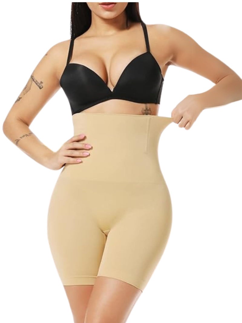 KROYWEN Women's Tummy Tucker High Waist Shapewear with Anti Rolling Strip Panties Shapewear (Free-Size) (Skin) - Image 1