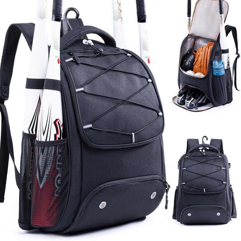 VIGEGARI Youth Baseball Bag Backpack with Bat Holder for Boys Girls Baseball & Softball Bat Bag for T-Ball Equipment, Kids Baseball Backpack with Shoe Compartment & Glove Storage - Image 1