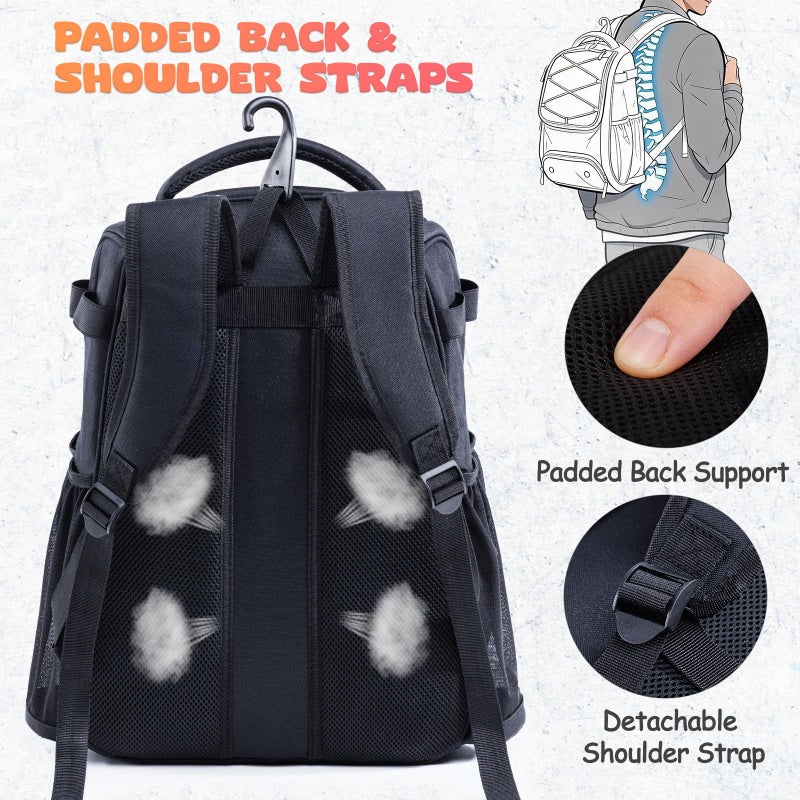VIGEGARI Youth Baseball Bag Backpack with Bat Holder for Boys Girls Baseball & Softball Bat Bag for T-Ball Equipment, Kids Baseball Backpack with Shoe Compartment & Glove Storage - Image 4