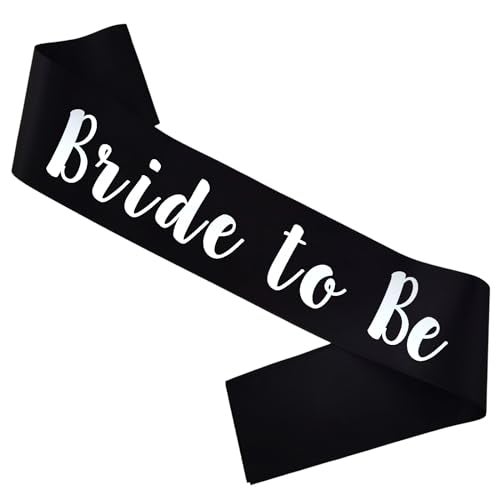 MUMUNN Bride to Be Sash, Black Bachelorette Sashes Engagement Gifts for Bachelorette Party, Bridal Shower & Wedding Party - Image 1