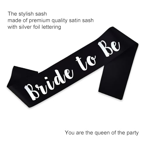 MUMUNN Bride to Be Sash, Black Bachelorette Sashes Engagement Gifts for Bachelorette Party, Bridal Shower & Wedding Party - Image 4
