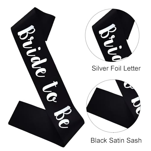 MUMUNN Bride to Be Sash, Black Bachelorette Sashes Engagement Gifts for Bachelorette Party, Bridal Shower & Wedding Party - Image 2