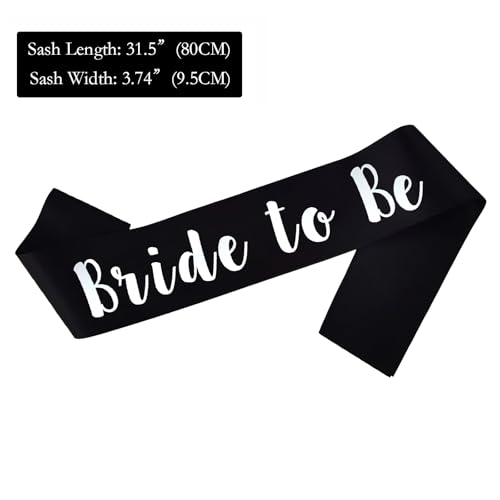 MUMUNN Bride to Be Sash, Black Bachelorette Sashes Engagement Gifts for Bachelorette Party, Bridal Shower & Wedding Party - Image 3