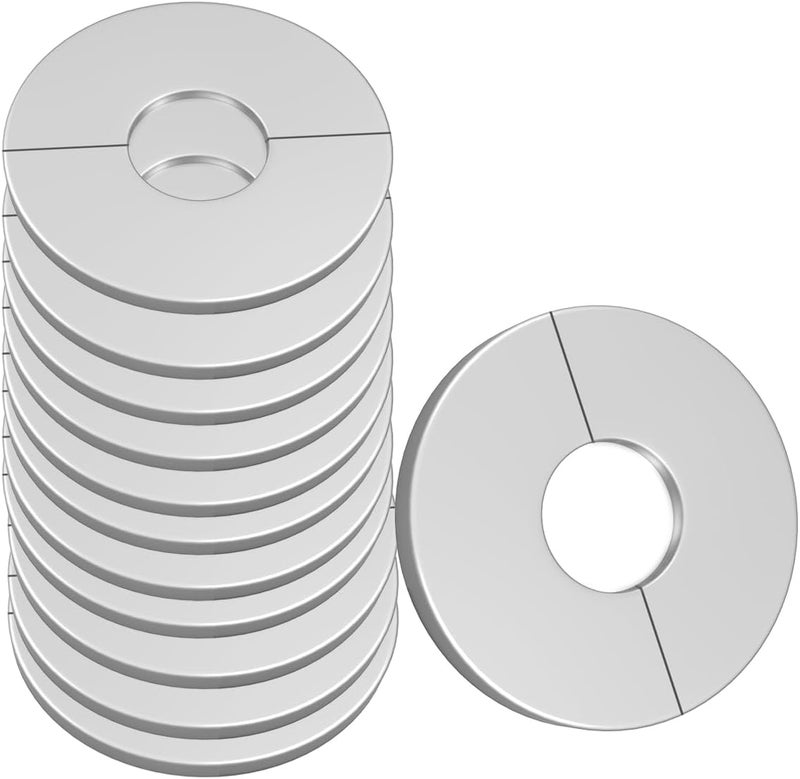 DVECUE Wall Split Flange Stainless Steel split Escutcheon Plate Self-Adhesive Plumbing Cover Plates Round for 22mm Diameter Pipe - Image 1