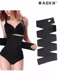 WAOKN Waist Belt, Wrap Waist Trainer for Women, Tummy Wrap Waist Trimmer Belt Slimming Body Shaper Women Waist Bandage Wrap Trimmer Belt Waist Trainer Shaper wear Tummy Control Slimming Fat Burning  - Image 1