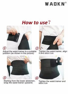 WAOKN Waist Belt, Wrap Waist Trainer for Women, Tummy Wrap Waist Trimmer Belt Slimming Body Shaper Women Waist Bandage Wrap Trimmer Belt Waist Trainer Shaper wear Tummy Control Slimming Fat Burning  - Image 4