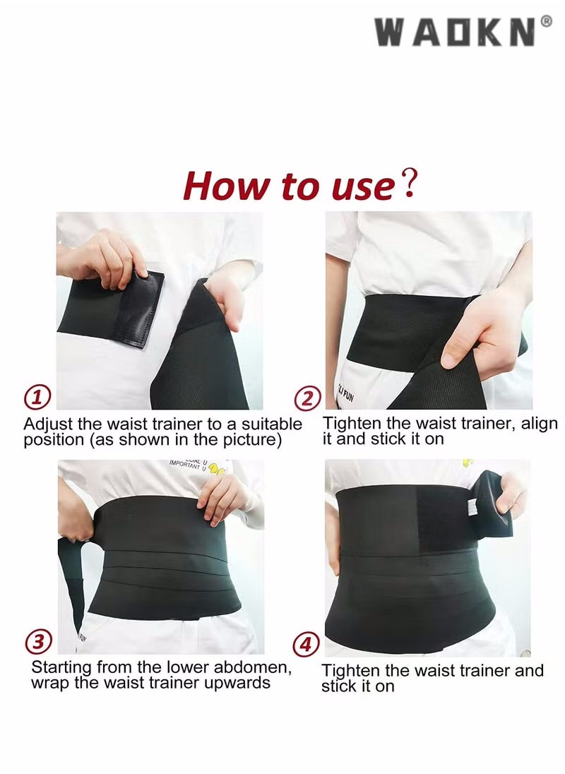 WAOKN Waist Belt, Wrap Waist Trainer for Women, Tummy Wrap Waist Trimmer Belt Slimming Body Shaper Women Waist Bandage Wrap Trimmer Belt Waist Trainer Shaper wear Tummy Control Slimming Fat Burning  - Image 4