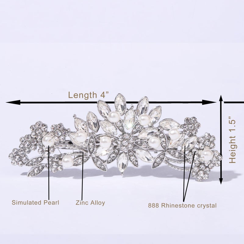 Hapibuy Crystal Rhinestone Pearl Hair Clip Comb Silver Wedding Hair Acessory Bridal Hair Pins Bride Headpiece - Image 5