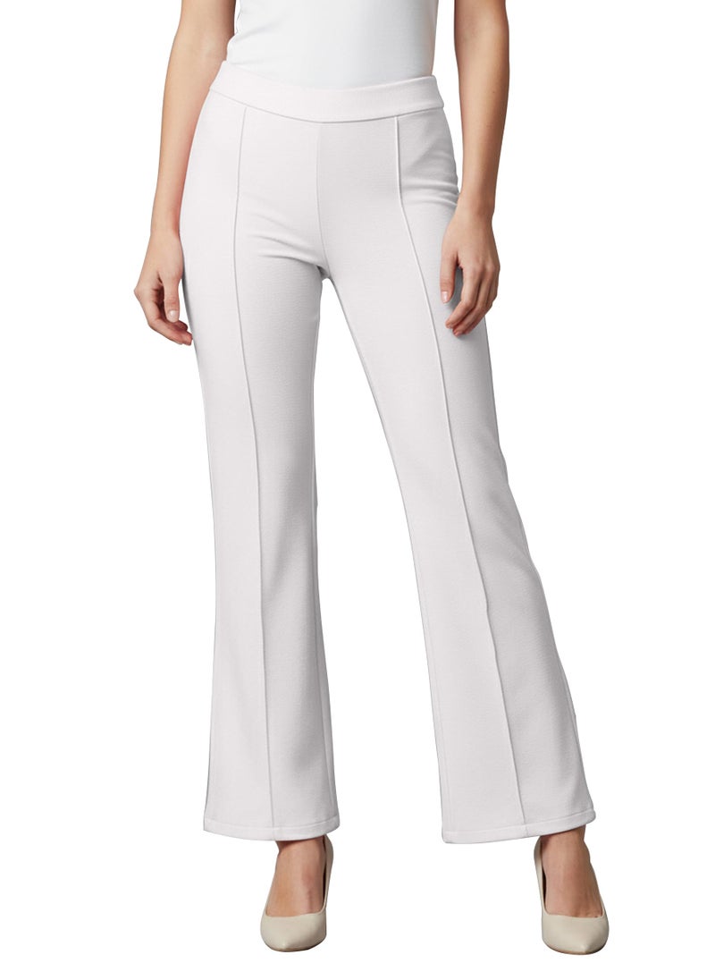 Mehrang Womens Straight Trouser Pants and Bellbottom High Rise Pants for Womens (36, White) - Image 1