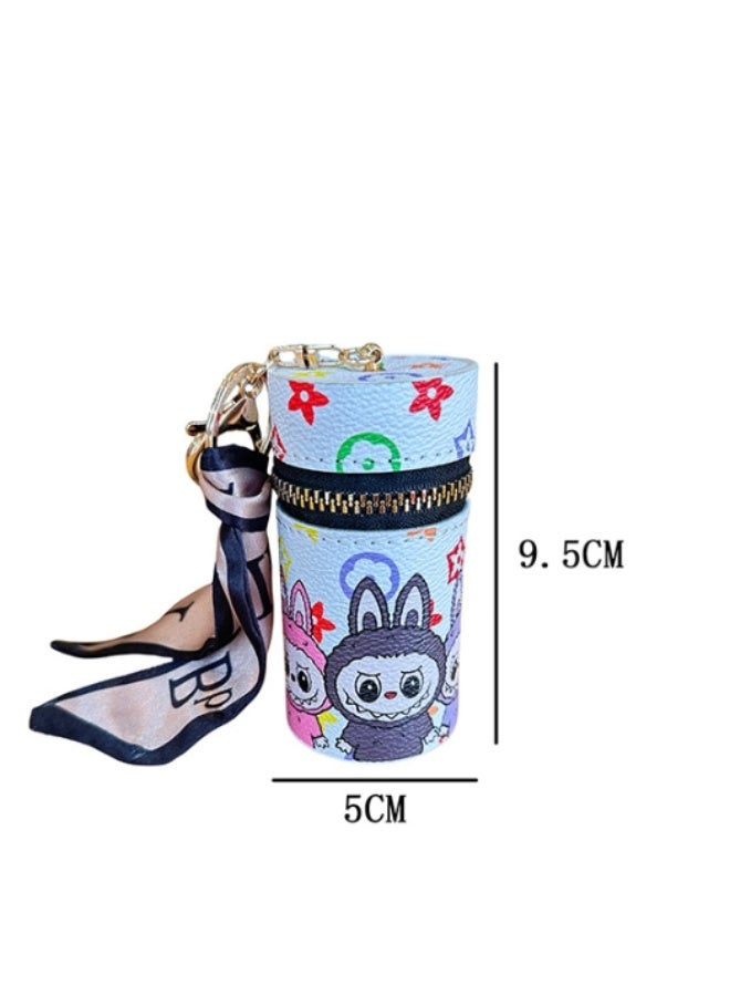 LABUBU Cartoon Labubu lipstick storage bag and coin purse with ribbon - Image 3