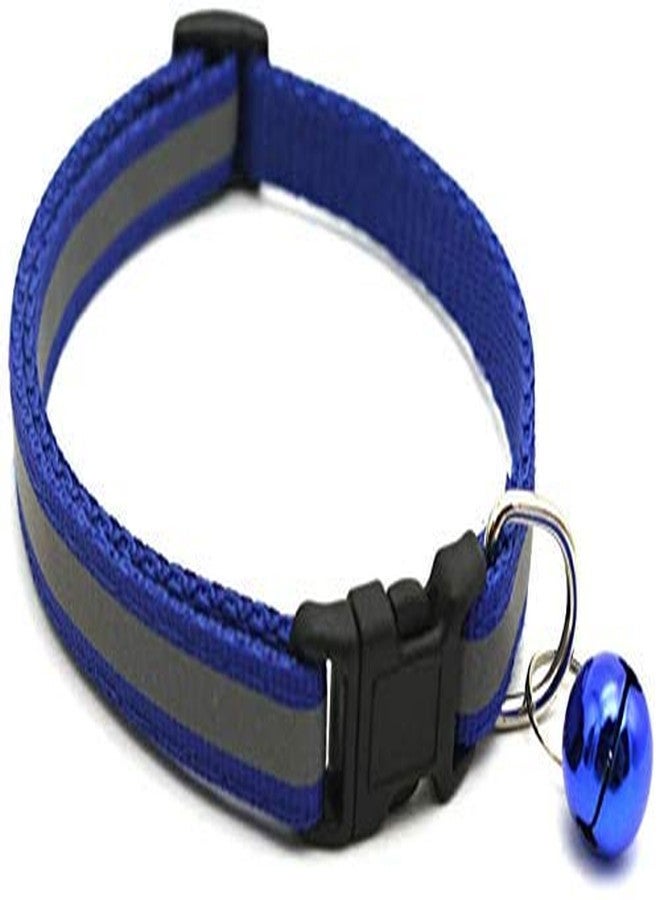 Pet Guard Nylon Reflective- Safety Cats Collar with Bells - Blue - Image 1