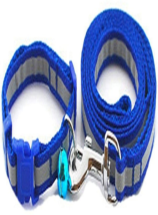 Pet Guard Nylon Reflective- Safety Cats Collar with Bells - Blue - Image 2