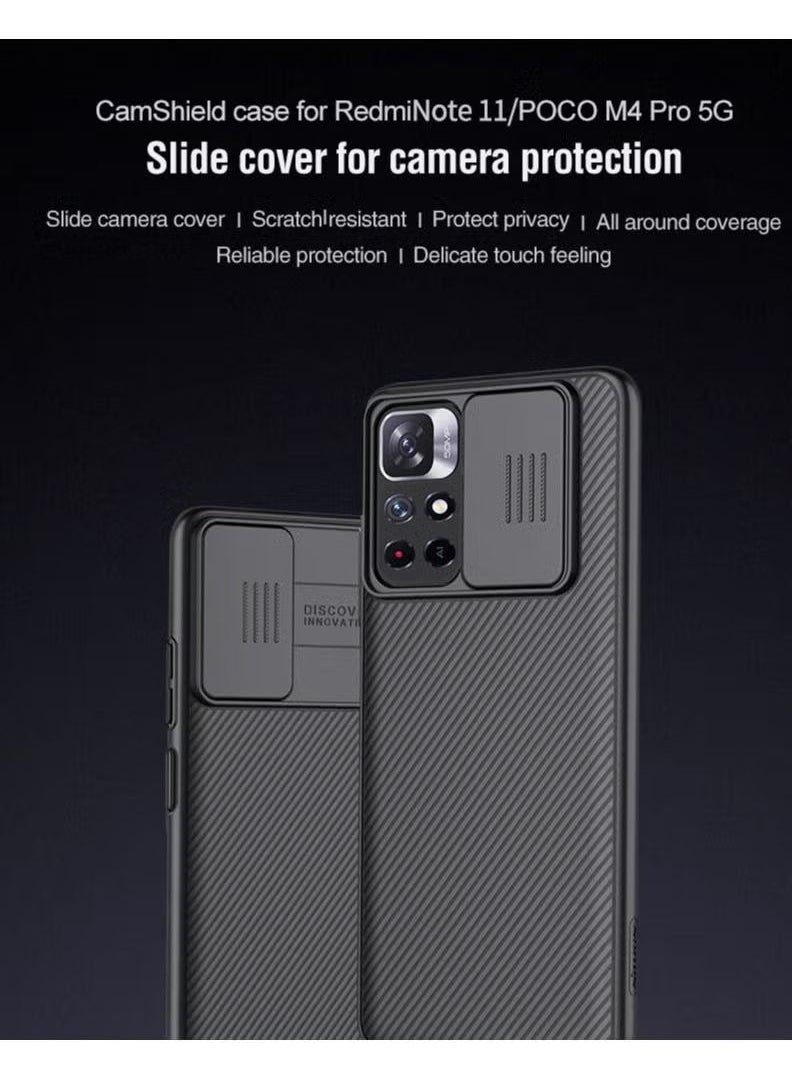 BGM - CamShield Slide Camera Cover Case for Xiaomi Redmi Note 11 5G / Poco M4 Pro 5G | Shockproof Slim Protective Case with Camera Lens Protection, Anti-Scratch Matte Finish & Anti-Fingerprint Design | Precise Fit & Easy Grip - Image 1
