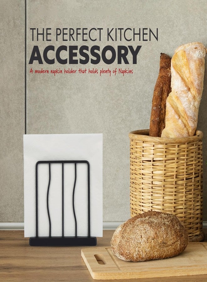 HOMECLASS6 Modern Napkin Holder for Table, Kitchen, Bar, or Restaurant - Matte Black Farmhouse Style Decorative Organizer. - Image 4