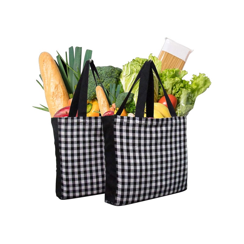 PIXEL HOME Colorful Cotton Shopping Bag for Grocery - Eco-Friendly (Pack of 2) - Image 1