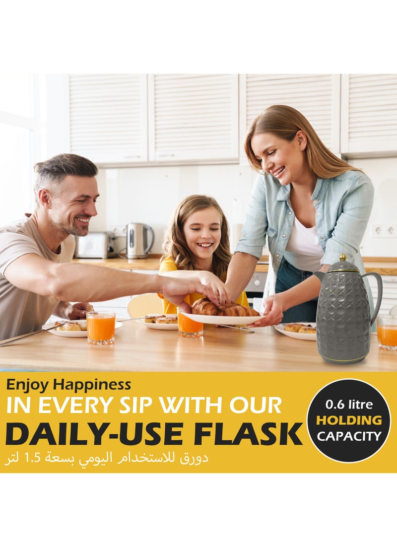 Generic - Al-Nokhba Thermos Flask Set: Enjoy hot & cold drinks with insulated Mug, vacuum-sealed design, leakproof cap, wide mouth, & comfort/safety Handle - Image 1