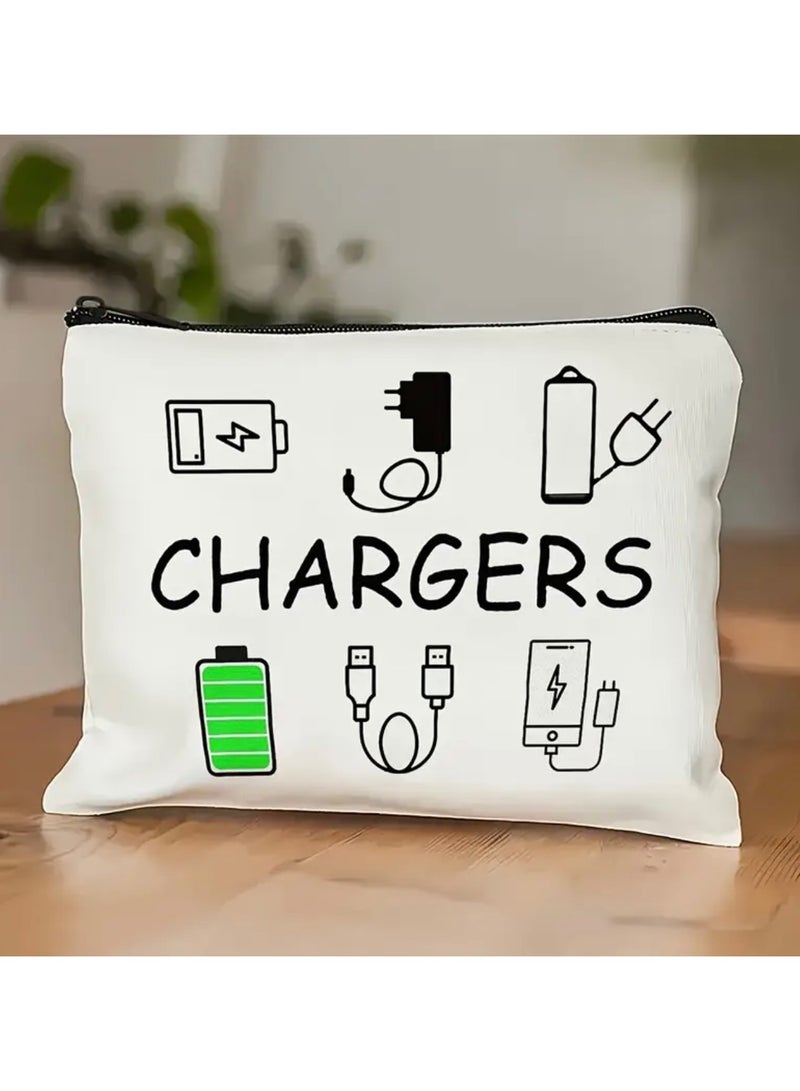 جست كواليتي حقيبة مستحضرات تجميل أنيقة مطبوعة بشاحن - منظم مكياج متعدد الاستخدامات وقابل لإعادة الاستخدام للسفر والعطلات والأعمال واللياقة البدنية والمغامرات الخارجية - هدية مثالية للنساء، مثالية للعيد - Image 2