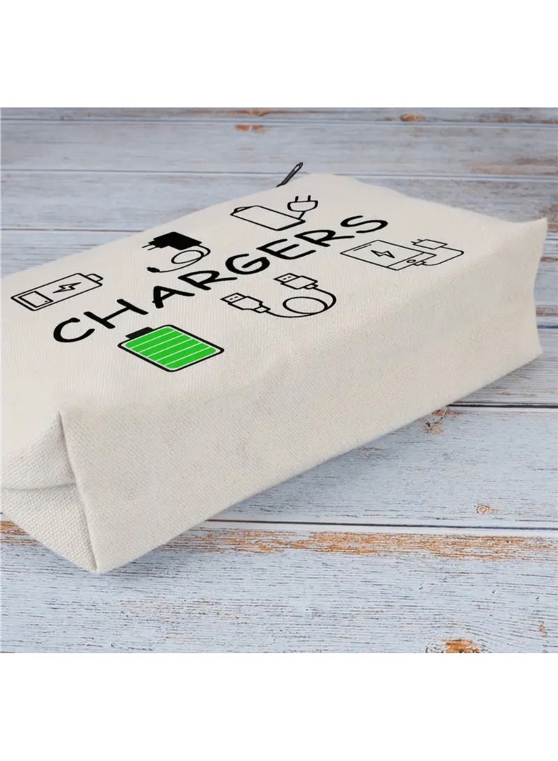 جست كواليتي حقيبة مستحضرات تجميل أنيقة مطبوعة بشاحن - منظم مكياج متعدد الاستخدامات وقابل لإعادة الاستخدام للسفر والعطلات والأعمال واللياقة البدنية والمغامرات الخارجية - هدية مثالية للنساء، مثالية للعيد - Image 3