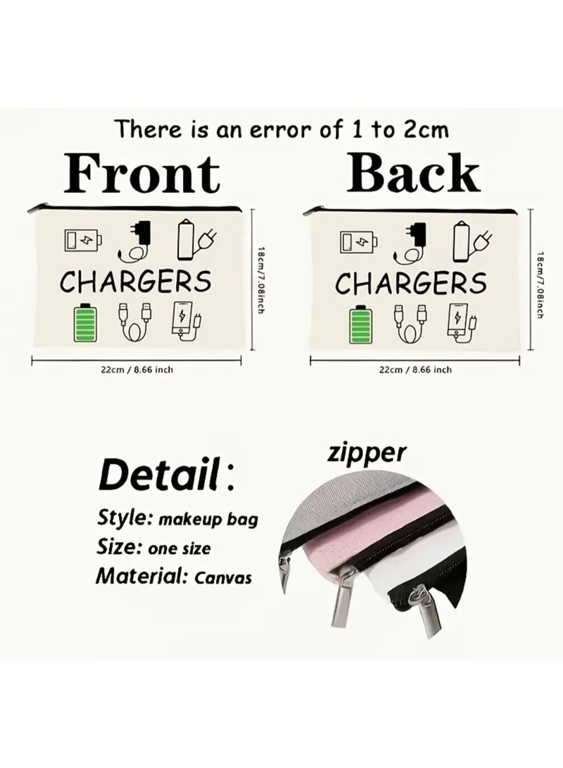 جست كواليتي حقيبة مستحضرات تجميل أنيقة مطبوعة بشاحن - منظم مكياج متعدد الاستخدامات وقابل لإعادة الاستخدام للسفر والعطلات والأعمال واللياقة البدنية والمغامرات الخارجية - هدية مثالية للنساء، مثالية للعيد - Image 5