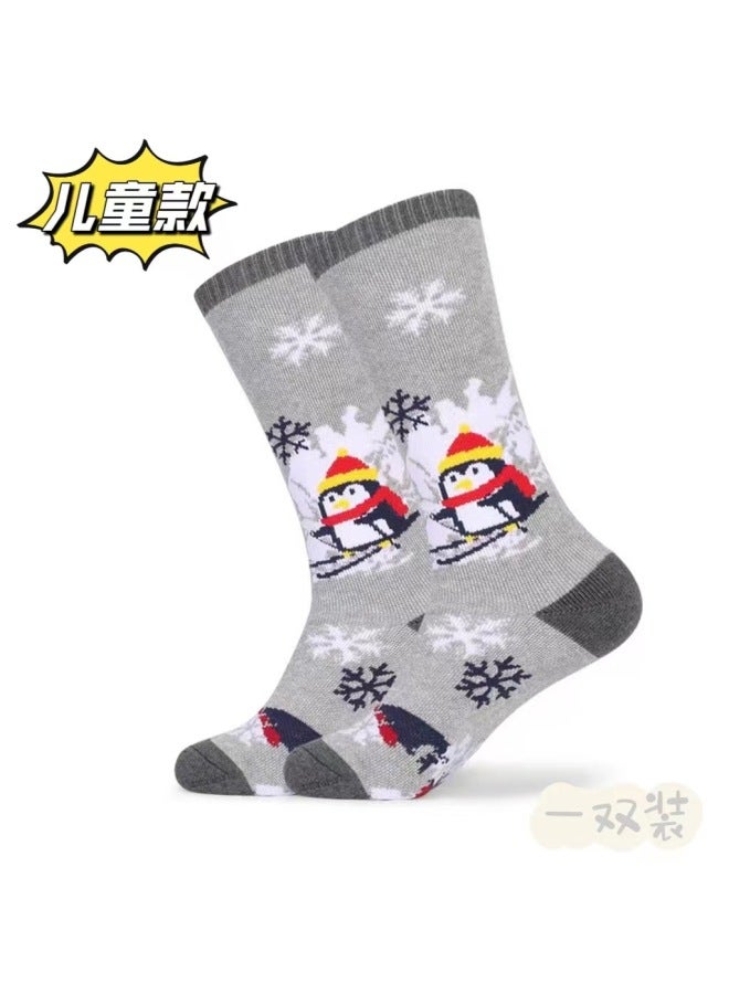 Women's and Children's Outdoor Ski Socks Thick Warm Sweat-Absorbent Long Tube Towel Bottom
