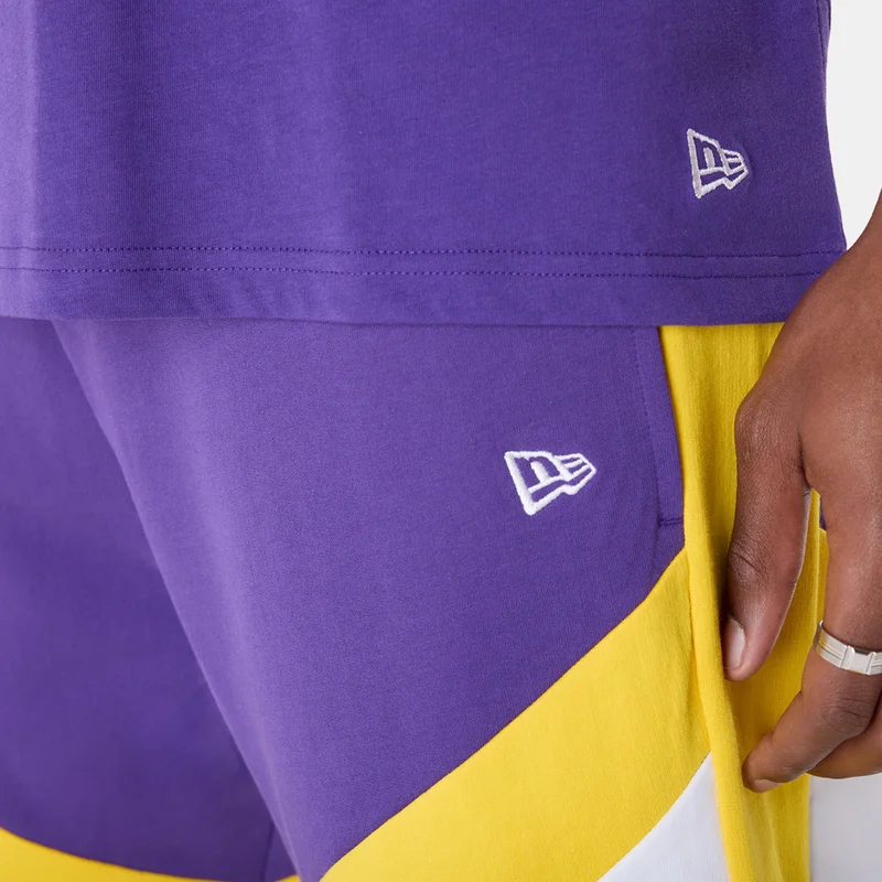 NEW ERA Purple Men's NBA Los Angeles Lakers Panel Shorts for Men | Best Price UAE