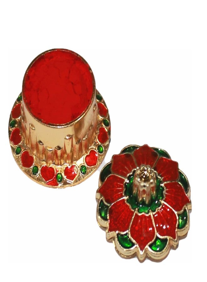 GRI9 Indian Dark Red Pure Kumkum Powder (Sindoor, Kumkuma, Kum Kum) For Makeup, Pooja And Other Hindu Rituals (Dark Red, Fancy Box 1) - Image 2