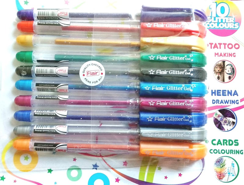 FLAIR Xtra Sparkle Glitter Gel 10 Colours Xtra Sparkle Gel Pen - Image 5