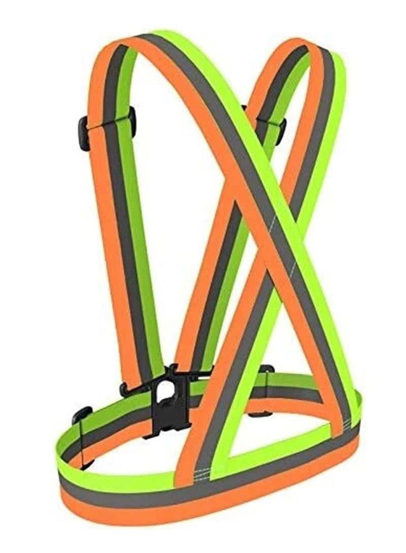 Meetion 2 Pack of Elastic Adjustable Reflective Straps Visible Gear Safety Vest for Outdoor Night Running, Jogging, Cycling, Walking, Hiking and Motorcycle Riding Reflective equipment  - Image 4